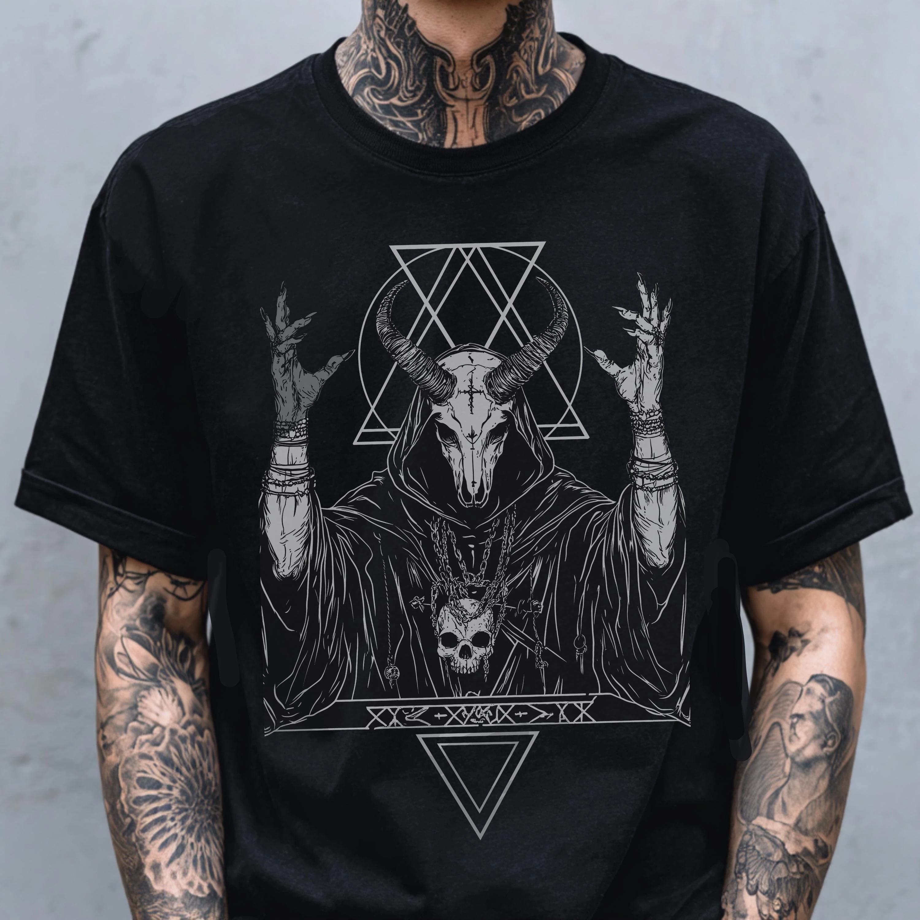 Gothic Occult Comfort Colors T-Shirt, Punk Graphic Tee, Horror Grunge Shirt, Alternative Streetwear Clothing, Metal Goth Shirt