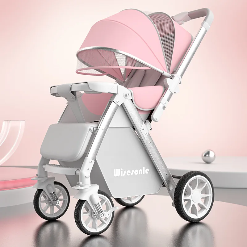 

Baby Stroller Bidirectional High Landscape Lightweight Seated Reclining Foldable Shock-absorbing Baby Stroller