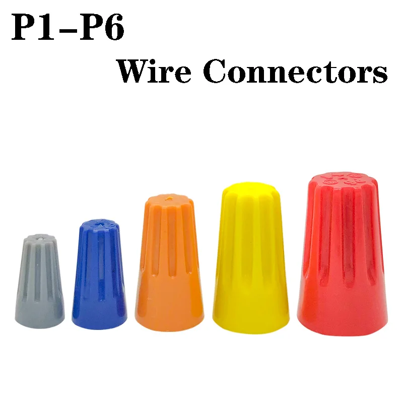 

50-1000PCS Electrical Wire Connectors P1 P2 P3 P4 P6 Quick Connector Spring Cap Screw Terminals Insulated Splice Swivel Wire