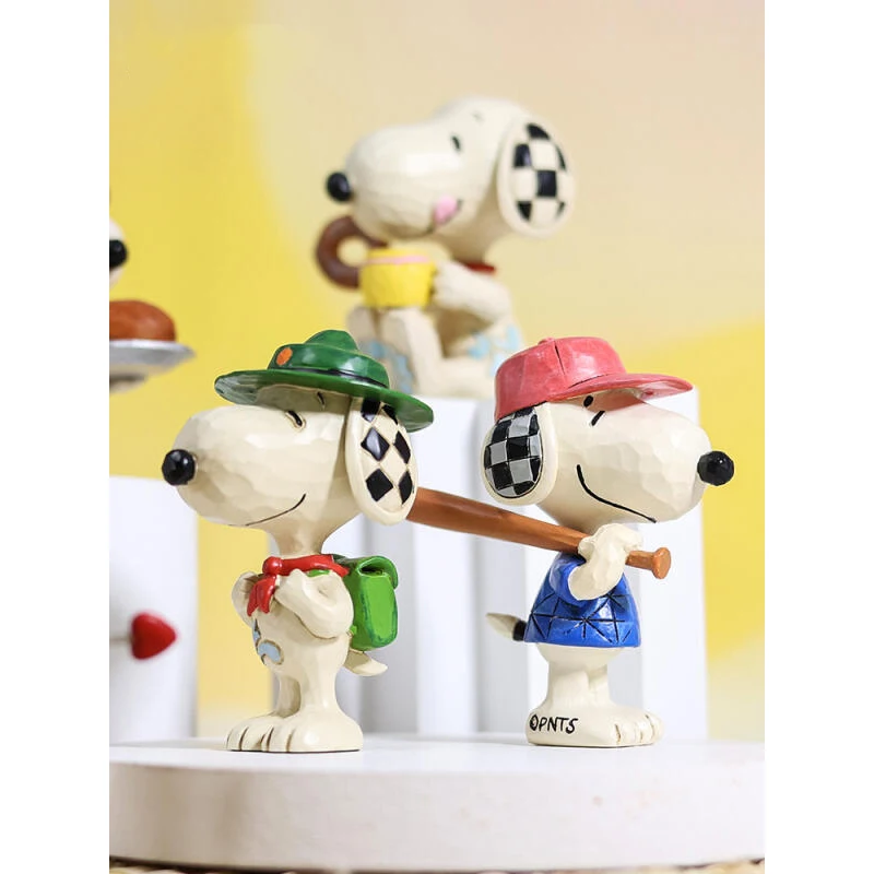 Kawaii Snoopy Handmade Peanut Manga Accessories Snoopy Dolls Desktop Handmade Valentine Day Gift Charlie Winding Lamp Ornament