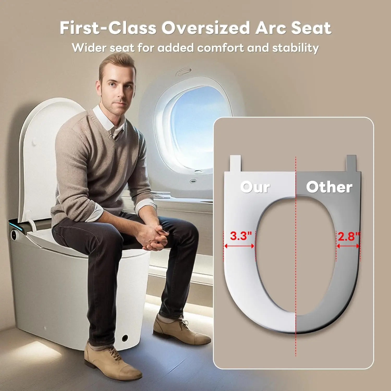 Smart Toilet 1000g MaP Flushing Full-Area Seat Sensor Auto Temperature Control Heated Seat Auto Open/Close Foot Sensor Built-in