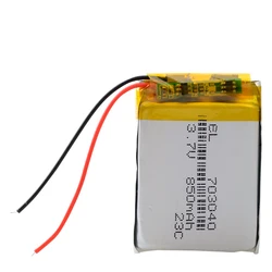 3.7V 850mAh 703040 zamiennik akumulator litowy Lipo polimerowej dla robota cozmo