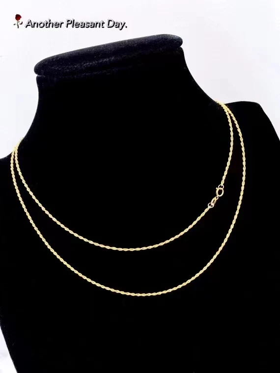 

XCL 18K SIMPLE GENEROUS TWIST NECKLACE FINE JEWELRY FOR GIFT LADY DAILY WEAR ALL SEASON