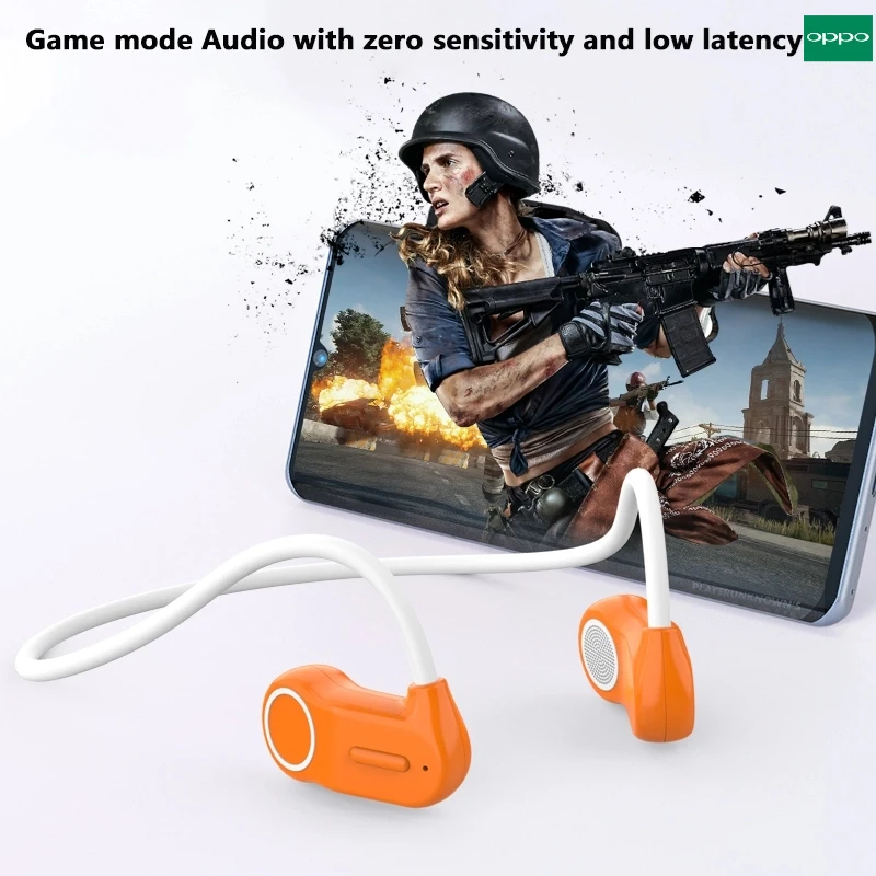 OPPO سماعة بلوتوث سماعة رأس لاسلكية مثبتة على الرقبة سماعات أذن مفتوحة الظهر عالية الطاقة توصيل صوت سلس عمر بطارية طويل