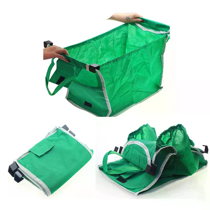 Eco Friendly Trolley Tote Thicken Cart Bags Large Capacity Handbags Foldable Reusable Women Cart Bag Supermarket Shopping Bag