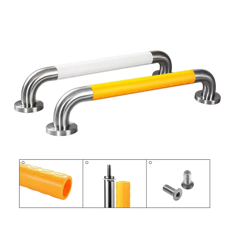 Custom Wall Mounted Urinal Straight Armrest ABS Stainless Steel Non Slip Safety Grab Bar for Elderly Bathing Support