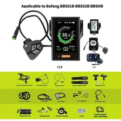 BAFANG Gear Sensor Brake Sensor Speed Sensor Chain Wheel Crank 1T4 Cable C18 860C Display for Bafang BBS01B BBS02B E-Bike Motor