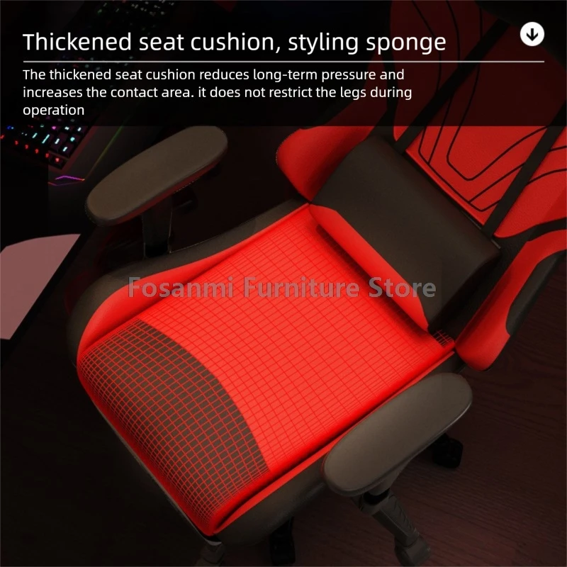 調節可能なアームレスト付きゲーミングリクライニングチェアレーシングスタイルゲーマーホーム回転コンピュータチェアスタイリッシュな人間工学に基づいたオフィスデスクチェア
