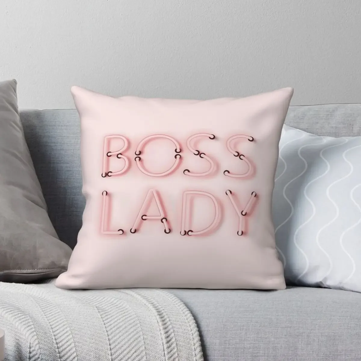 

Boss Lady Feminist Square Pillowcase Polyester Pattern Decorative Throw Pillow Case Car Cushion Cover Wholesale 18"