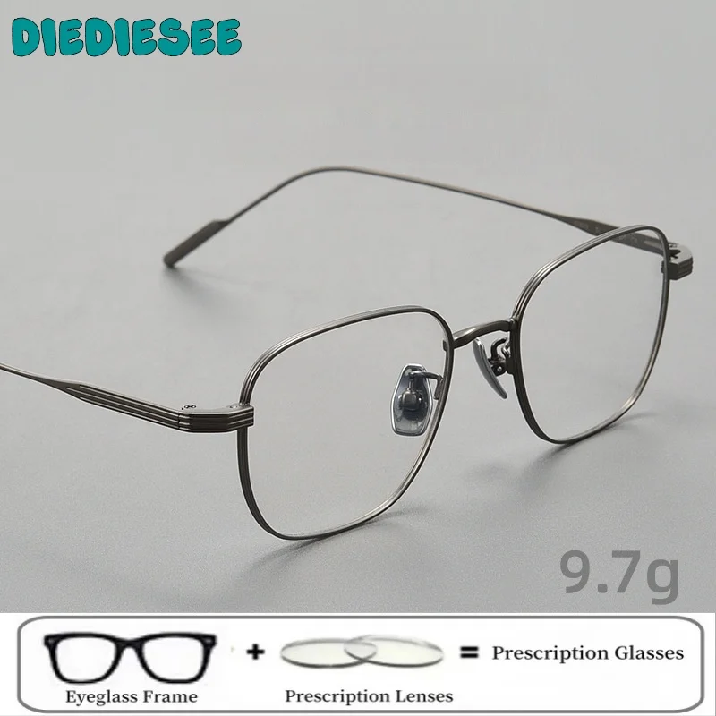 

DIEDIESEE High Quality Pure Titanium Business Glasses Frame Retro Anti Blue Light Men's And Women's Prescription Glasses 80809TS
