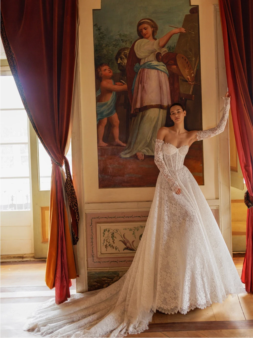 

Кружевное свадебное платье Vestido De Novia Princesa Mangas Desmontables Elegante Vestidos Alta Costura Boda 2025 Robe Mariage Trouwjurk