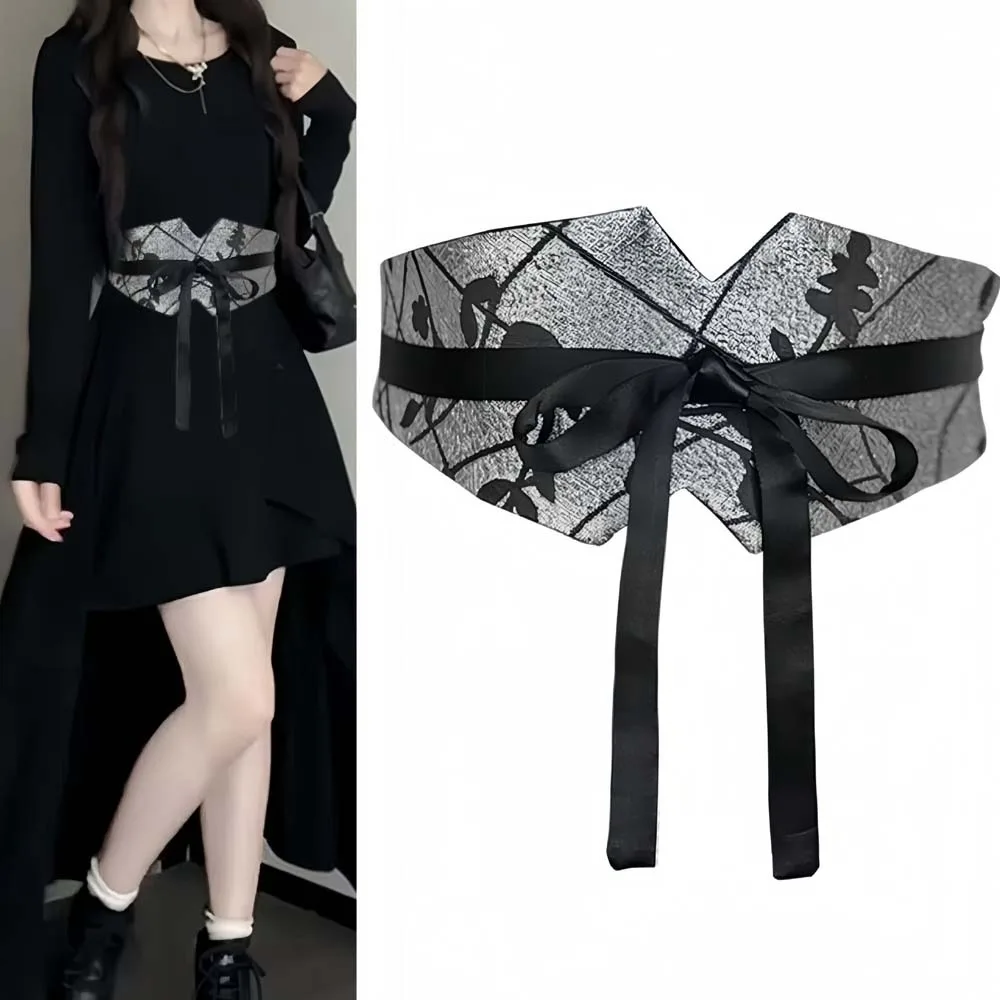 Vintage ajustável chinês cinto largo pano cinto estilo étnico feminino cinto saia acessórios macio hanfu cummerbunds quimono