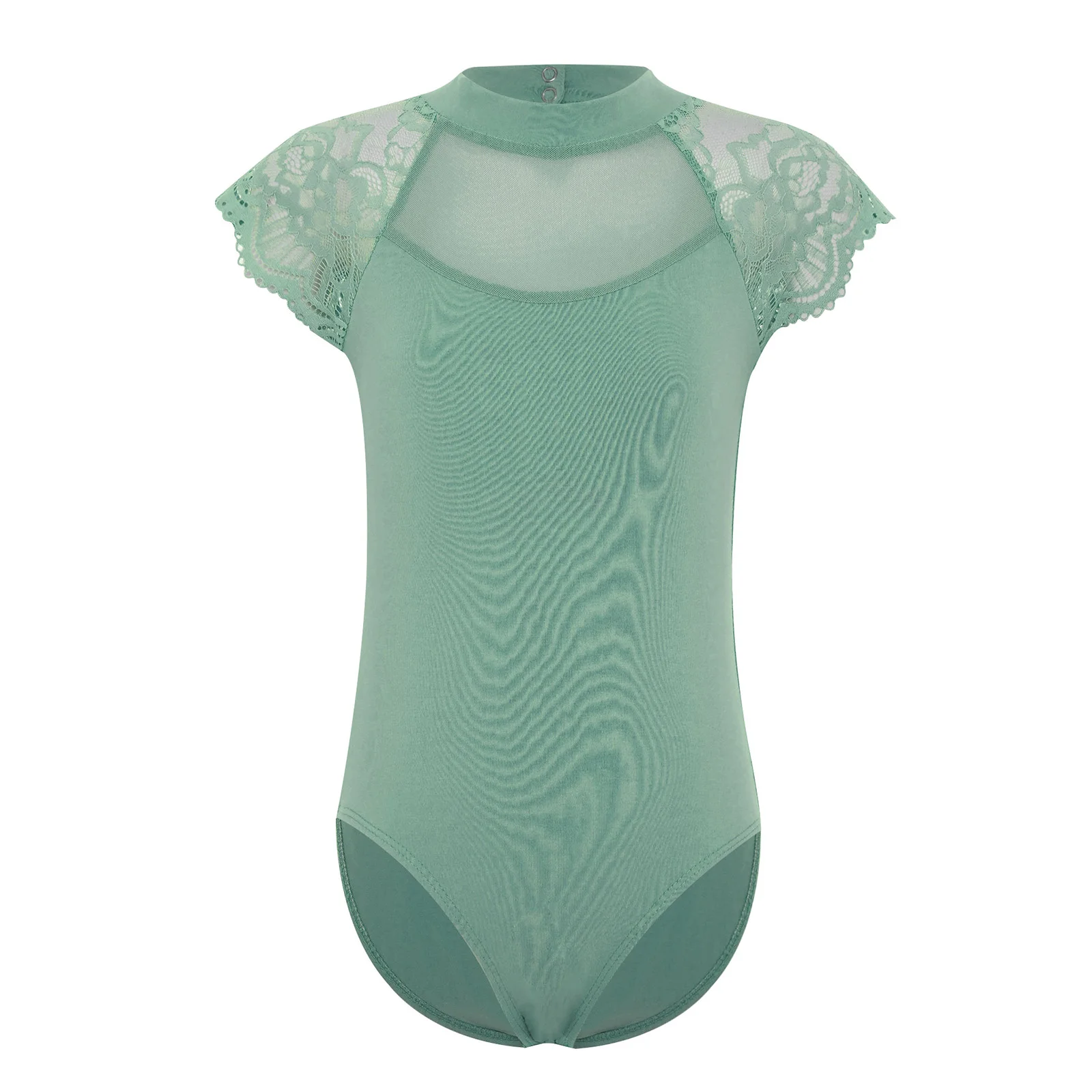 

Lace Ballet Dance Leotard for Kids Girl Fashion Dancewear Cap Sleeves Sheer Mesh Cutout Bodysuit for Ballet Practice Examination