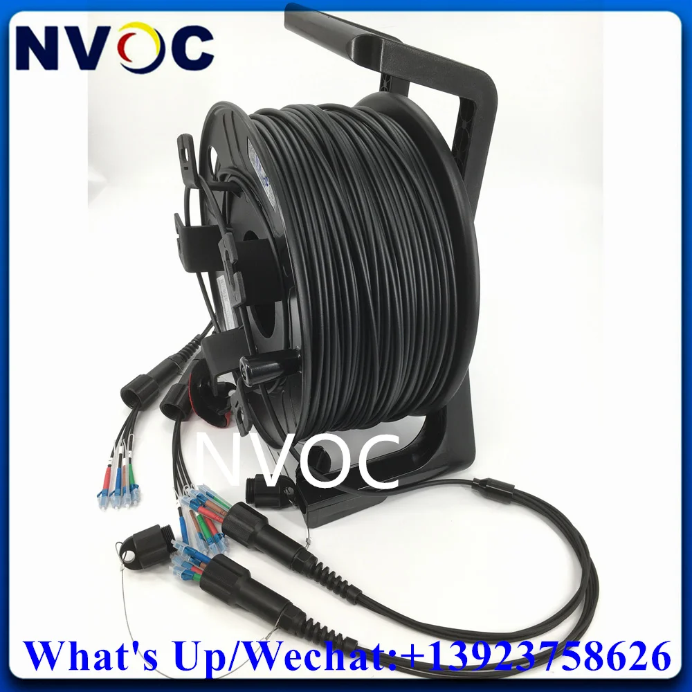 150M 8C 8Core LC SingleMode G657A1 connettore tattico in fibra ottica TPU Field con tamburo PCD310 + cavo 4core 50M SM PDLC con PCD235