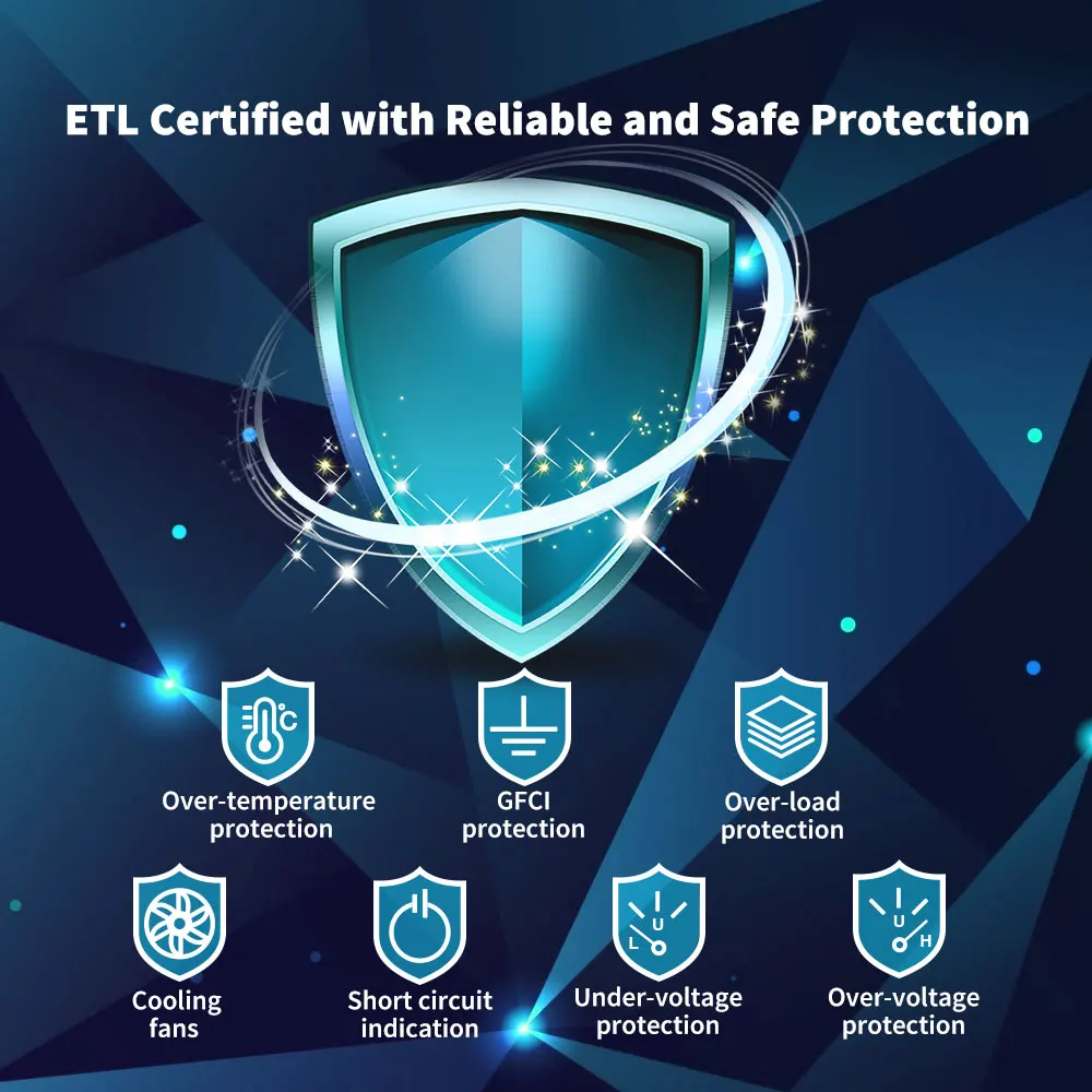 محول موجة جيبية نقية ، تيار متردد للمنزل RV والشاحنة ، 12 فولت من التيار المستمر إلى من من وإلى وإلى وإلى وإلى