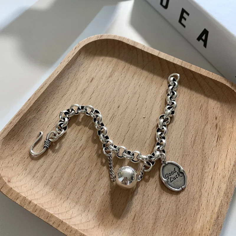 Vintage Dicke Ketten-Armbänder für Frauen Mode Perlen-Herz-Charm Strang-Armband Punk Ästhetischer Schmuck Party-Geschenk – Detail 4