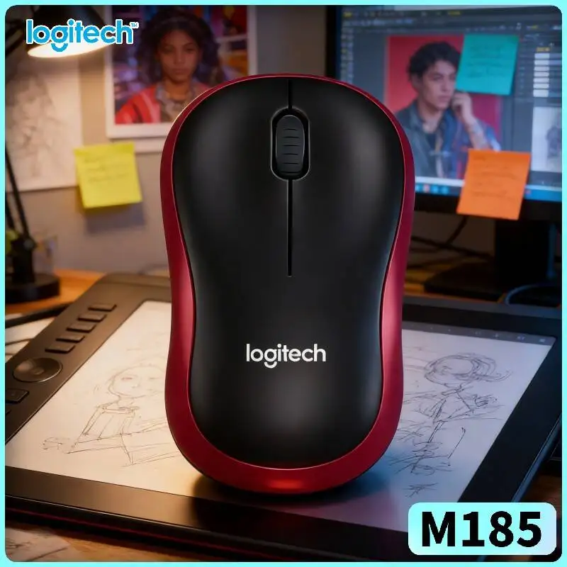Logitech M185 Constant-Signal Mouse 2.4GHz Connection 10m Coverage 3 Buttons Navigation 12-Month Battery Home Office Tool
