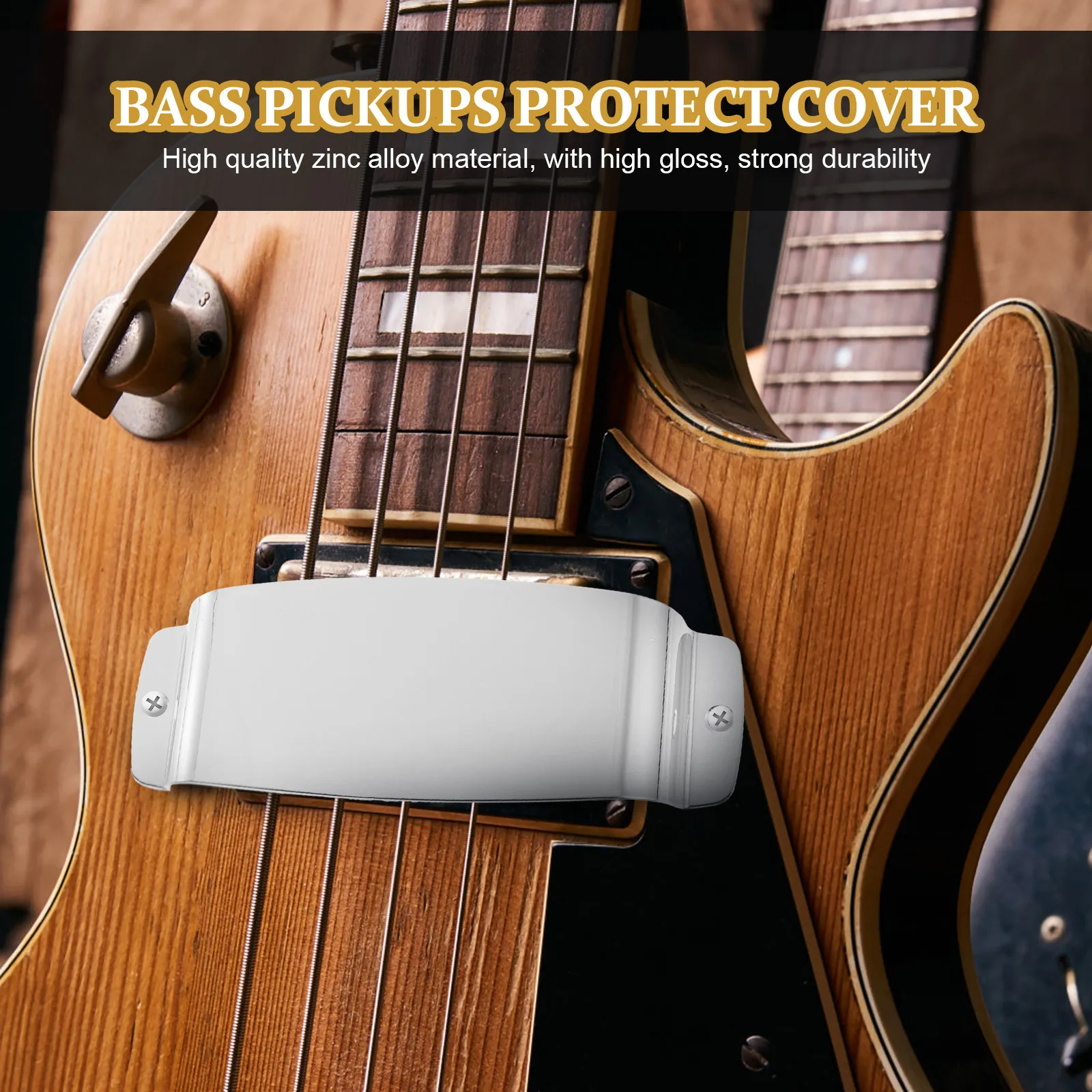 

1 шт. Защитная накладка на звукосниматель для бас-гитары из цинкового сплава, устойчивая к повреждениям, портативный дизайн, идея подарка для музыкантов