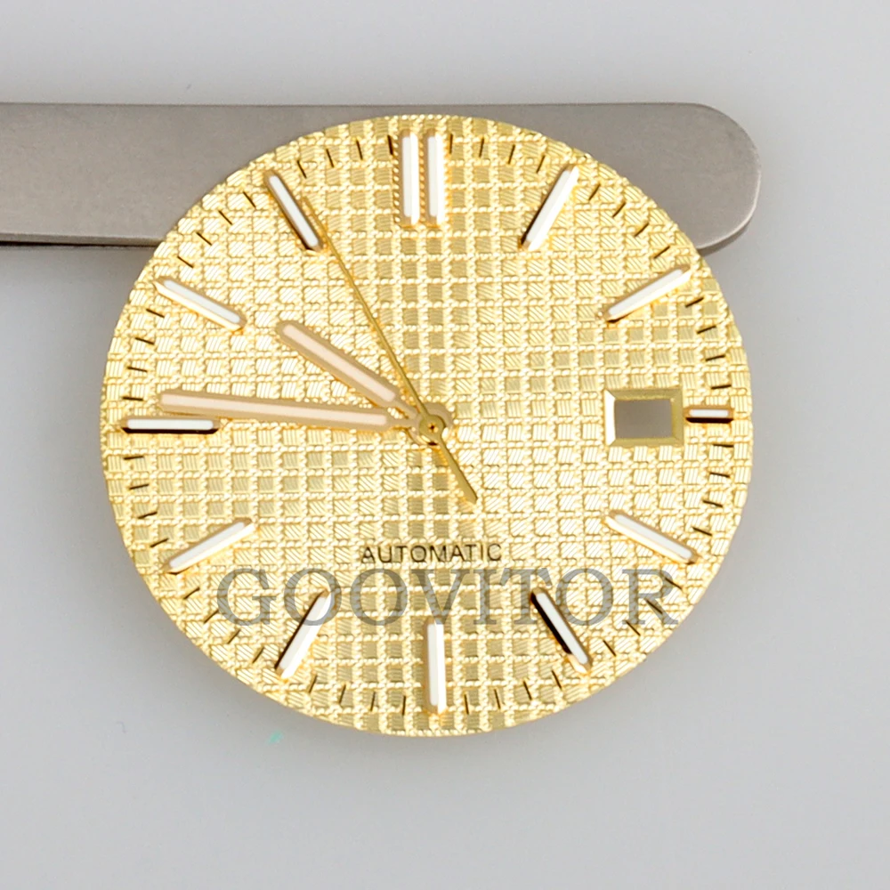 NH35 31.8mm Dial Green Luminous Watch Dial Hands For NH35 NH36 Movement Royal Oak Case Watch Modification Accessories