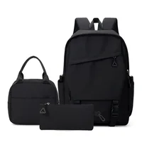 3 unids/set mochila para estudiantes de campus, mochilas escolares para niños y niñas para adolescentes, hombres y mujeres, bolso de mano, bolsillo de mano, mochilas de nailon, bolsa de viaje
