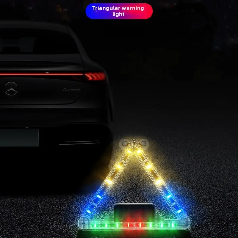 Universal USB Rechargeable Strobosc For Car Interior Windshield Sunshield Trim Light Triangle Frame Emergency Hazard Signal Lamp