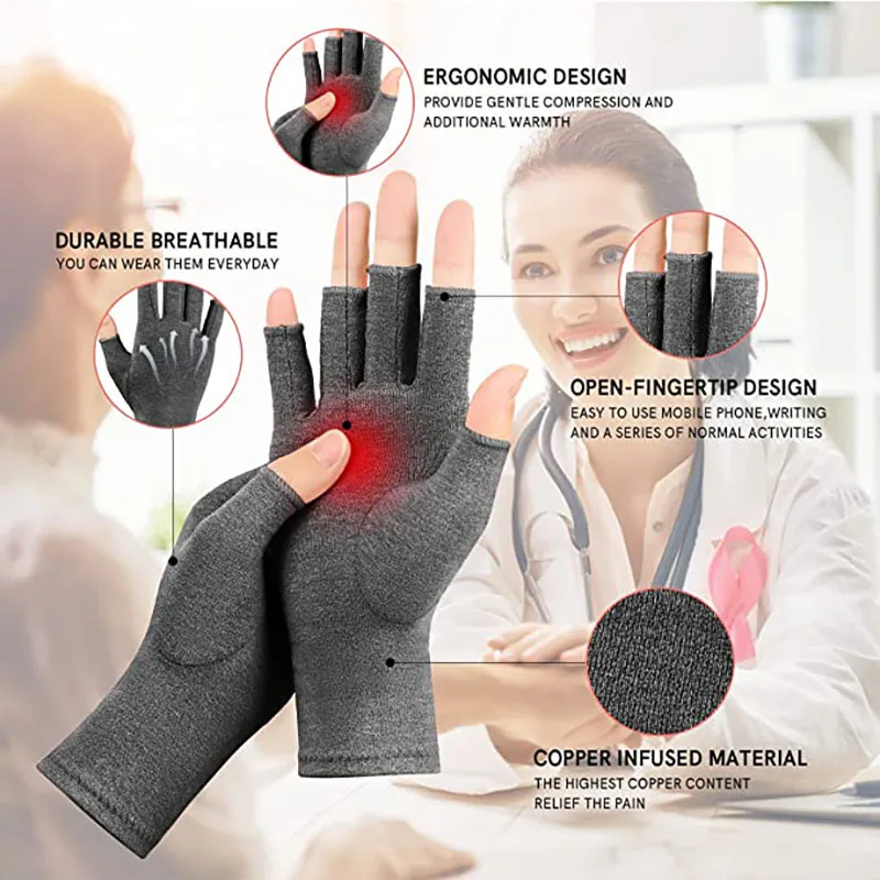 1 Pairs Arthritis Compression Gloves Relieve Arthritis Rheumatoid Osteoarthritis for Arthritis for Women Gloves without Fingers