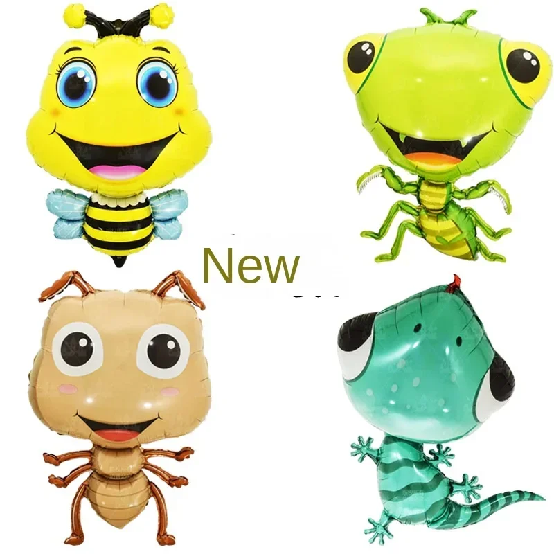 Spring Theme Children's Birthday Party Layout New Cartoon Animal Alien Q Version Insect Aluminum Foil Balloon