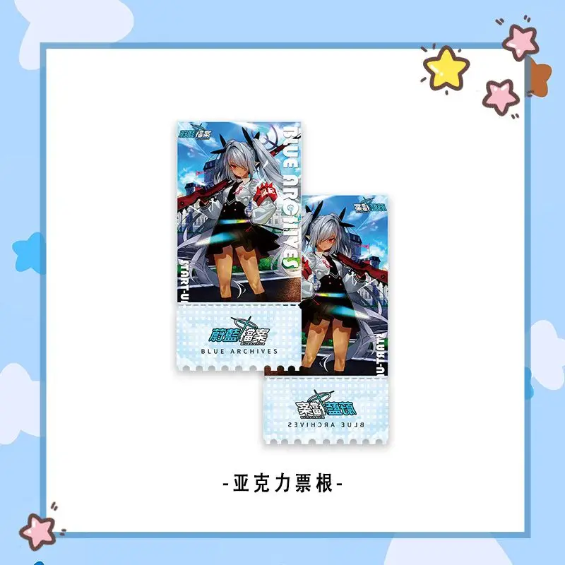 Anime Blue Archive Shiromi Iori Cosplay Acrylic Stand Model Desktop Ornaments Small Card Keychain Pendant Transparent Card