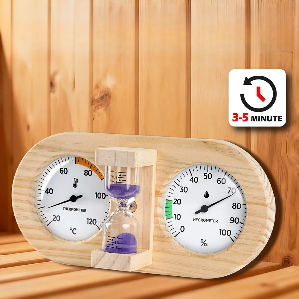 

For Home Use Temperature Control Pine Wood Thermohygrometer Sauna Experience Accurate Sauna Thermohygrometer Accuracy 2 C