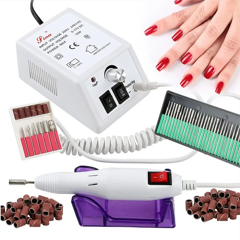 12W Electric Manicure Drill 20000RPM Nail Drill Nail File Manicure Knife Pedicure Machine Nail Polisher Grinding Glazing Tools