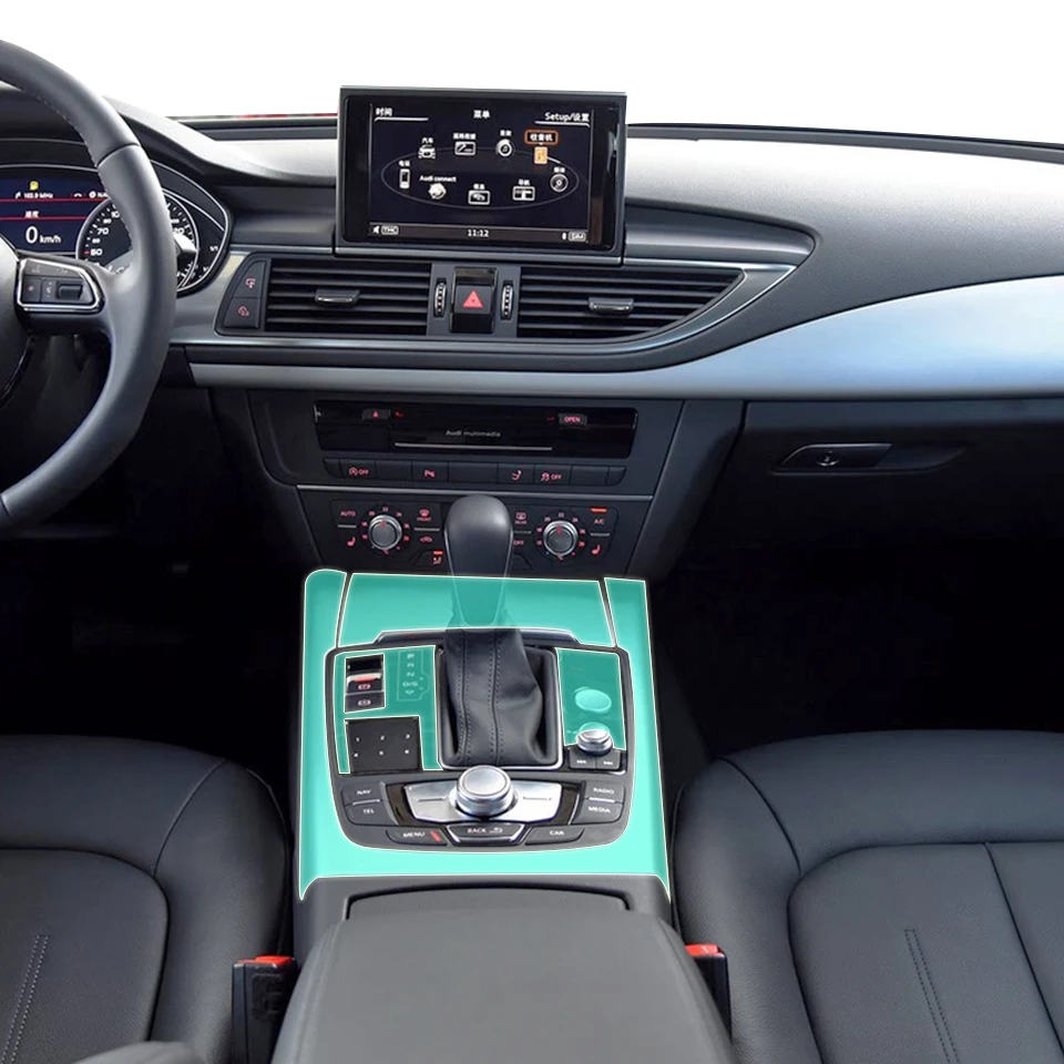 

For Audi A6 S6 A7 C7 2012-2018 Pre cutting Car Interior Paint protection Film TPU Gear Panel Anti-Scratch Sticker