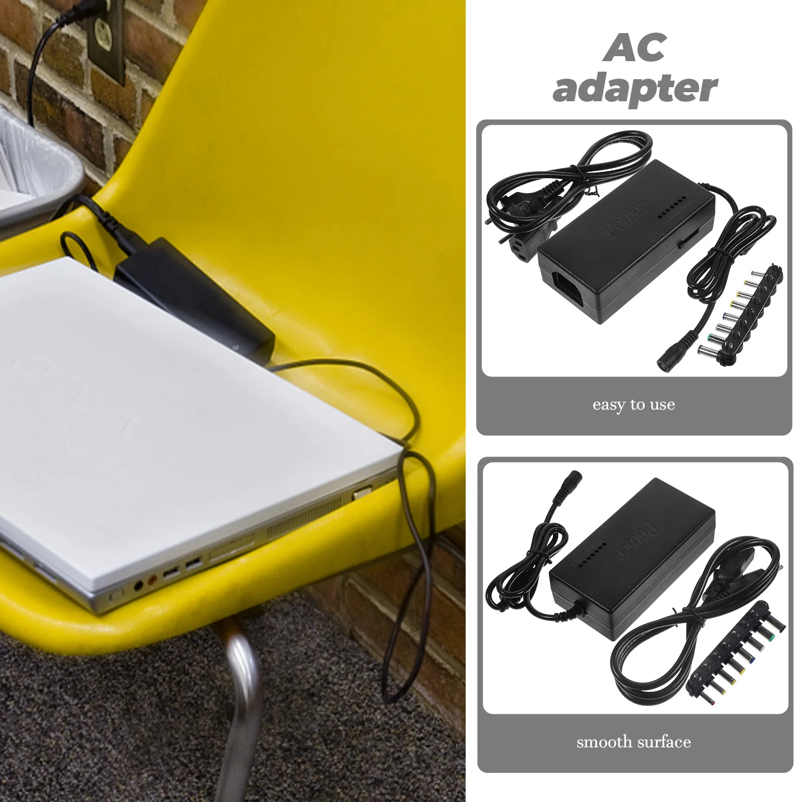 

10Pcs 96W Laptop Adapter 12V-24V Universal for Notebook Multi Voltage Replacement Power Supply with 8 Tips