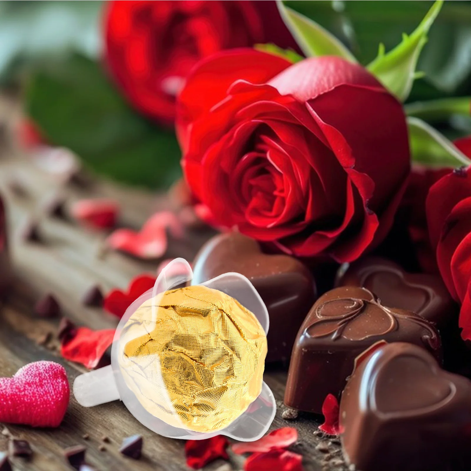 

100Pcs Chocolate Bouquet Holder Clear Packaging Material Reusable DIY Truffle Cups for Wedding Bridal Shower