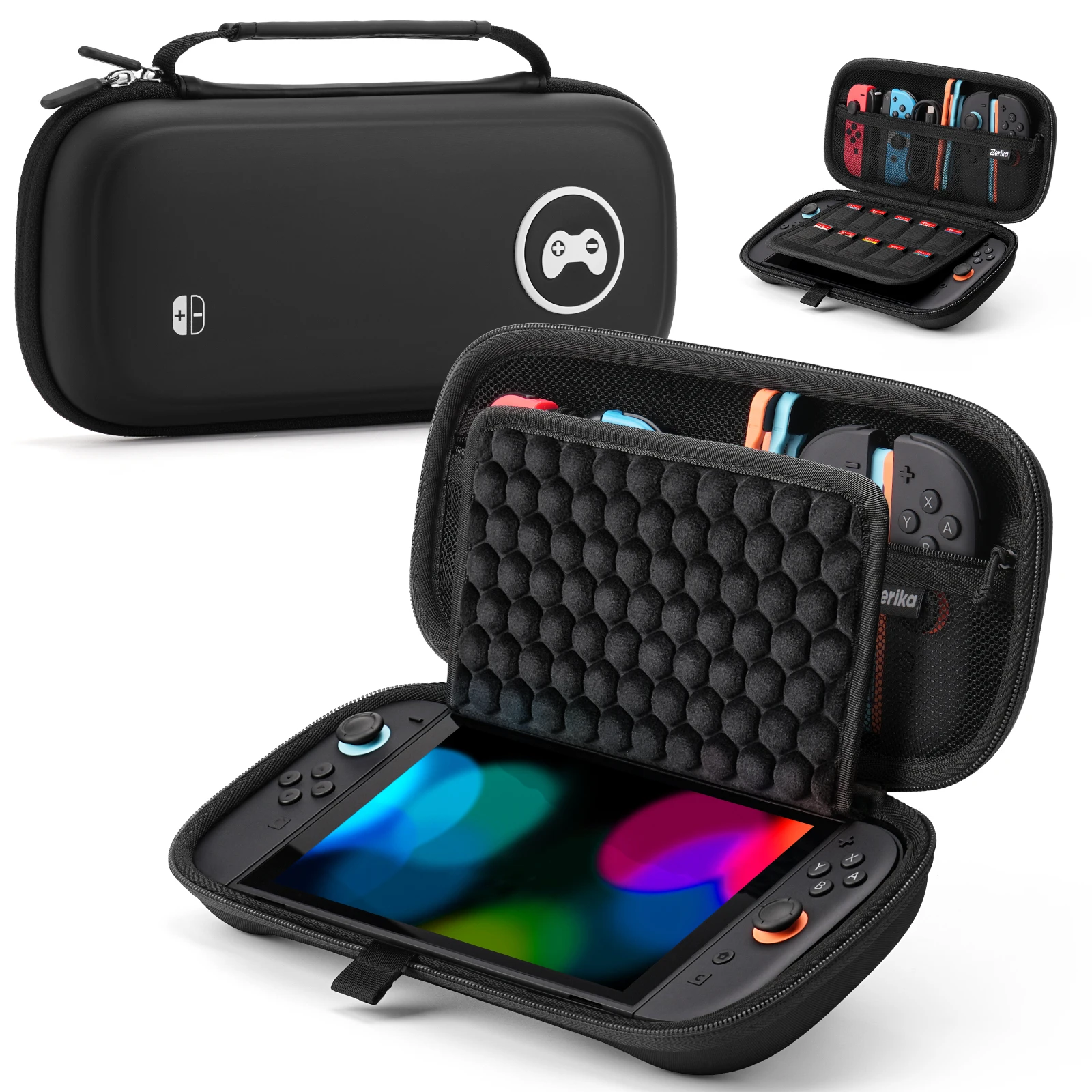 Yinke Tragetasche für Nintendo Switch 2 OLED, kratzfest, wasserdicht, schützende Reisetasche mit 10 Spielkartenfächern. – Detail 9