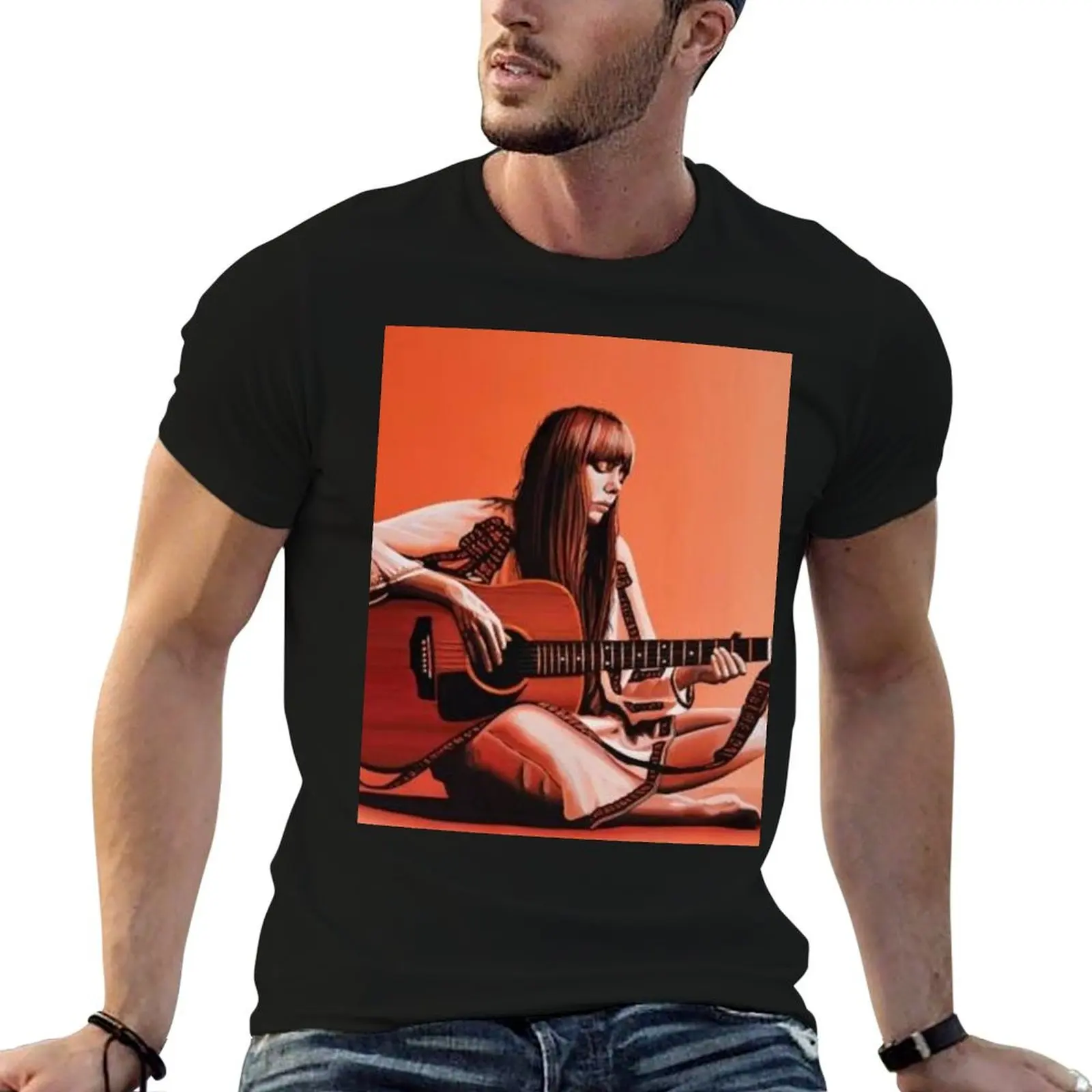 Joni Mitchell T-Shirt korean fashion oversized graphic tee clothes for men