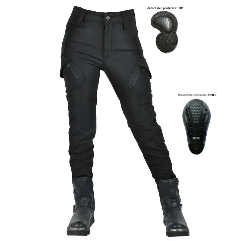 VOLERO Women's Motorcycle Winter Riding Pants Waterproof and Fleece Thickened Windproof High-waisted Anti-fall Pants