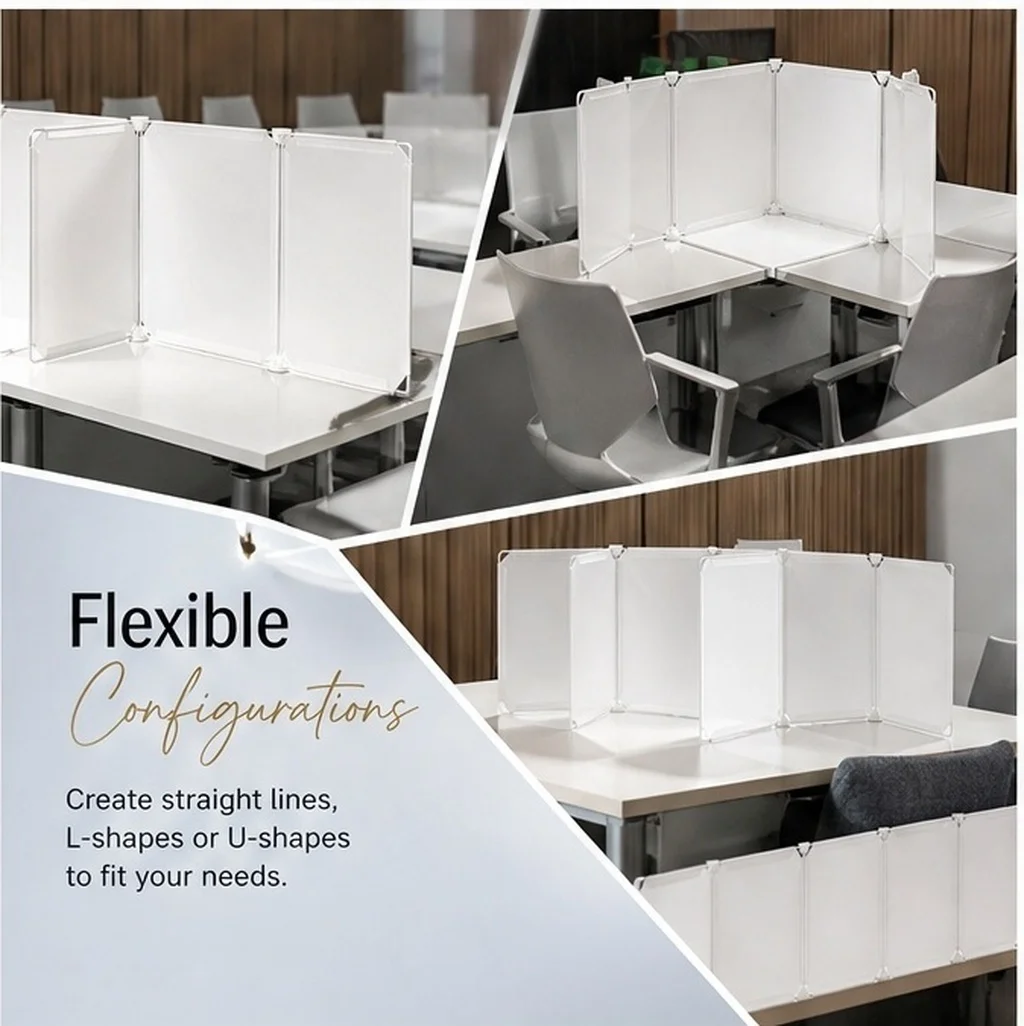 1 set Desk Divider Privacy Panel Office Partition Desktop Acrylic Halloween Christmas New Year Desk Partition Easy