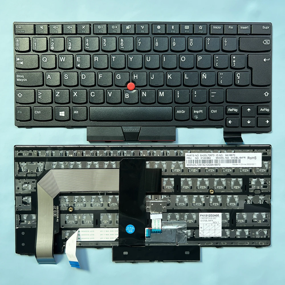 Imagem -03 - Teclado Espanhol e Francês T470 Notebook para Lenovo Thinkpad T480 A475 A485 01hx459 01ax364 01hx364 01hx481 01ax551 Sn20p41641