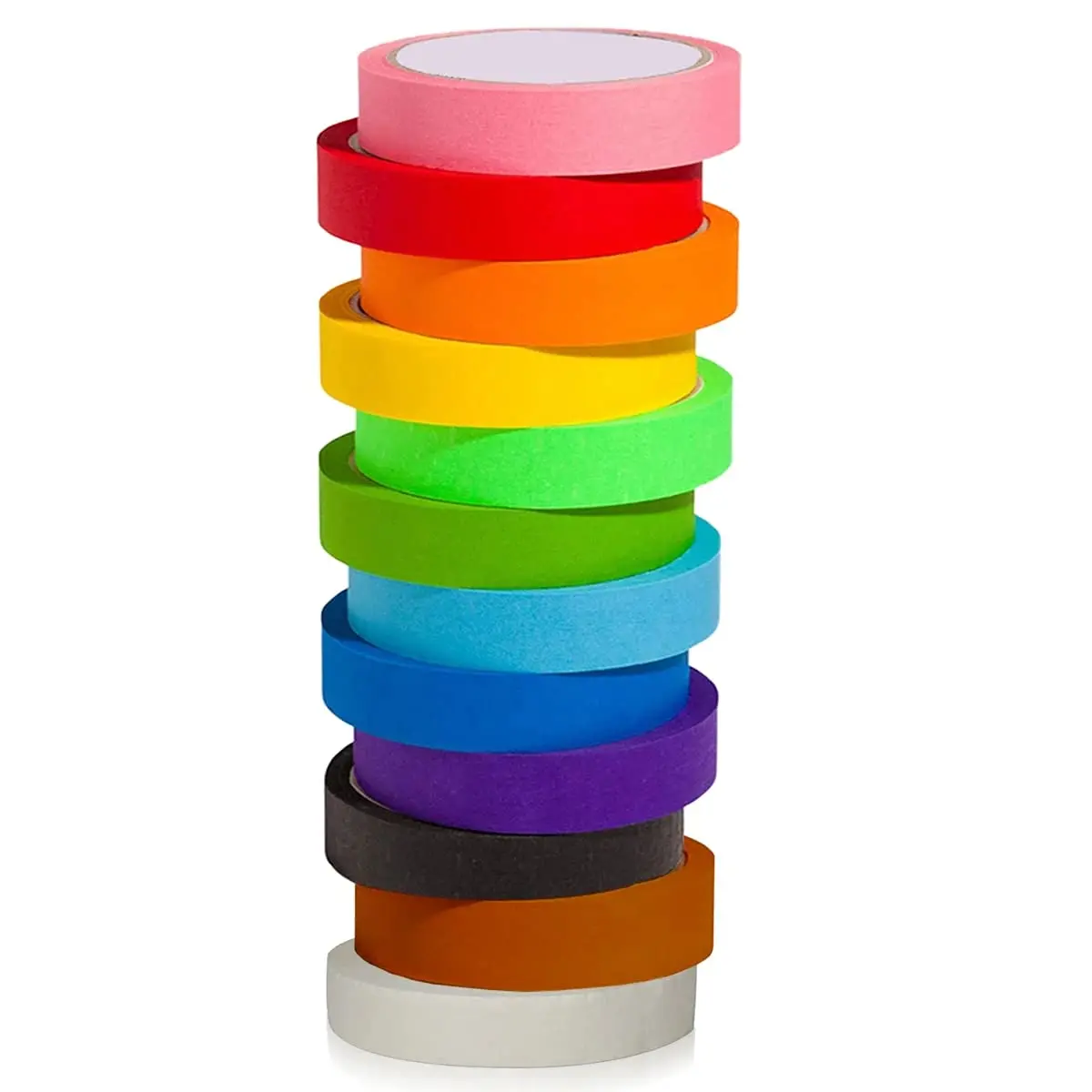 

12 Rolls Colored Masking Tape, 720 Feet x 1 Inch Masking Tape,Vibrant Colorful Painters Tape, Graphic Artist Craft Tape