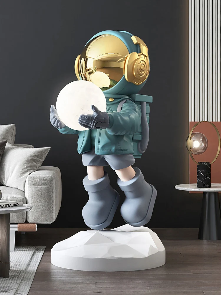 Cute floor lamp Home Decor Art Statue Resin Crafts Fashion Astronaut light Creative Indoor Decoration living room standing lamp