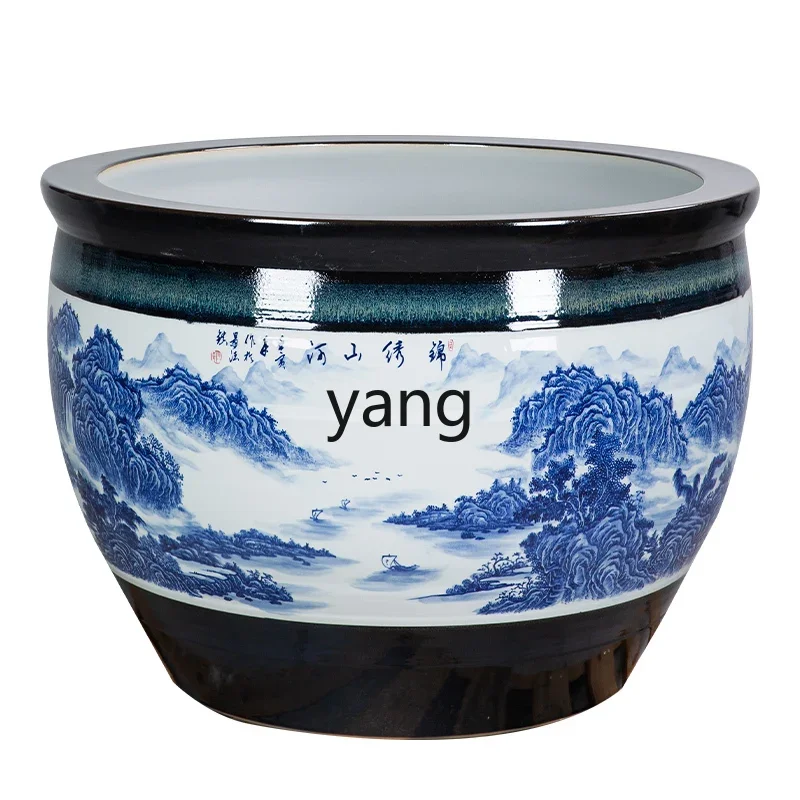 LH, ceramic large tank courtyard outdoor fish planting tree water lily lotus tank