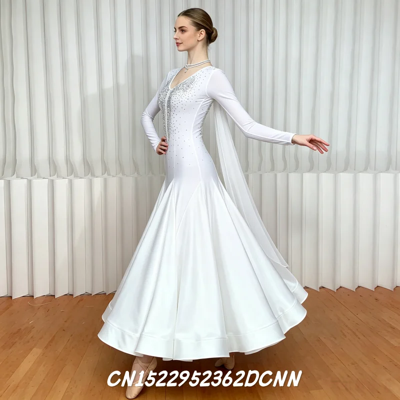 Ballroom Dance Competition Dress Standard Rumba Waltz Costume for Dancing Wear Elegant Competition Attire for Women