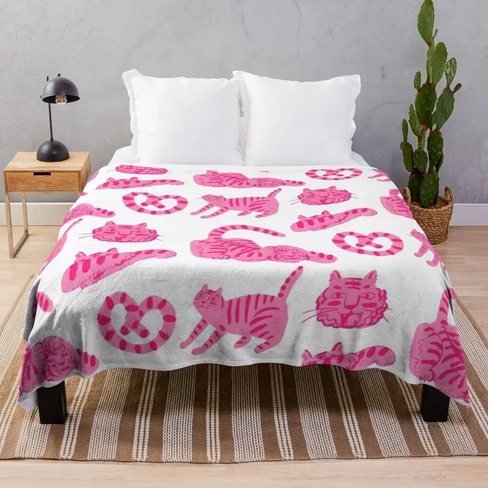 

Pink Tigers Allover Throw Blanket Plush Sofa Quilt warm winter Soft Blankets