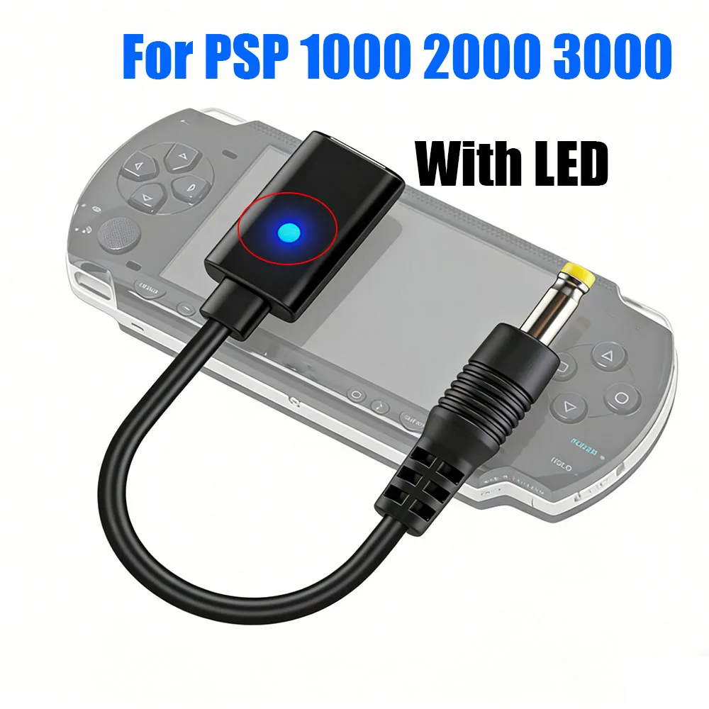 USB-C-Kabel für PSP1000 2000 3000 Controller, Ladeadapter Typ C, LED-Konvertierungskabel für PSP 3000 Spielkonsole, Stromkabel