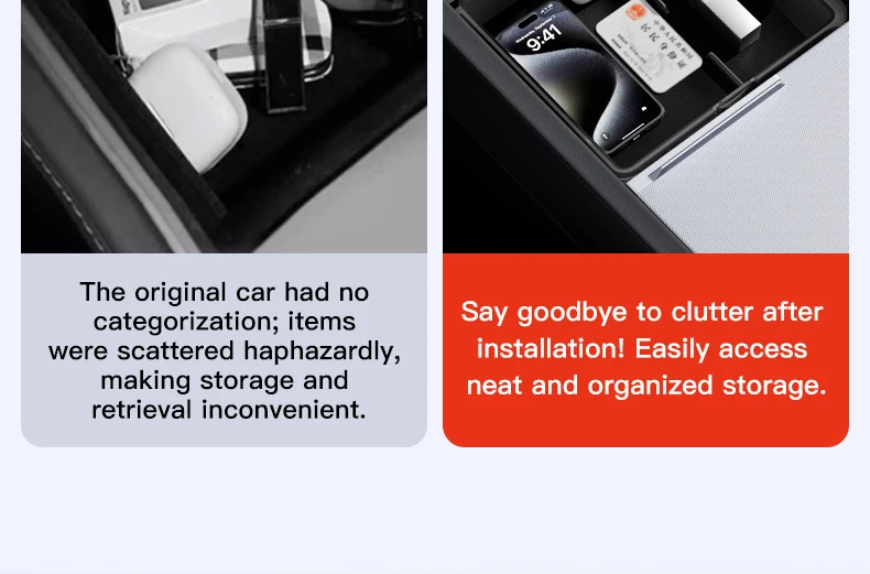 YZ 2 Stück Konsolen-Armlehnen-Aufbewahrungsbox für Tesla Model 3 Highland Y Juniper Wasserdichte Silikonmatten Auto-Organizer Zubehör 2026 – Detail 4