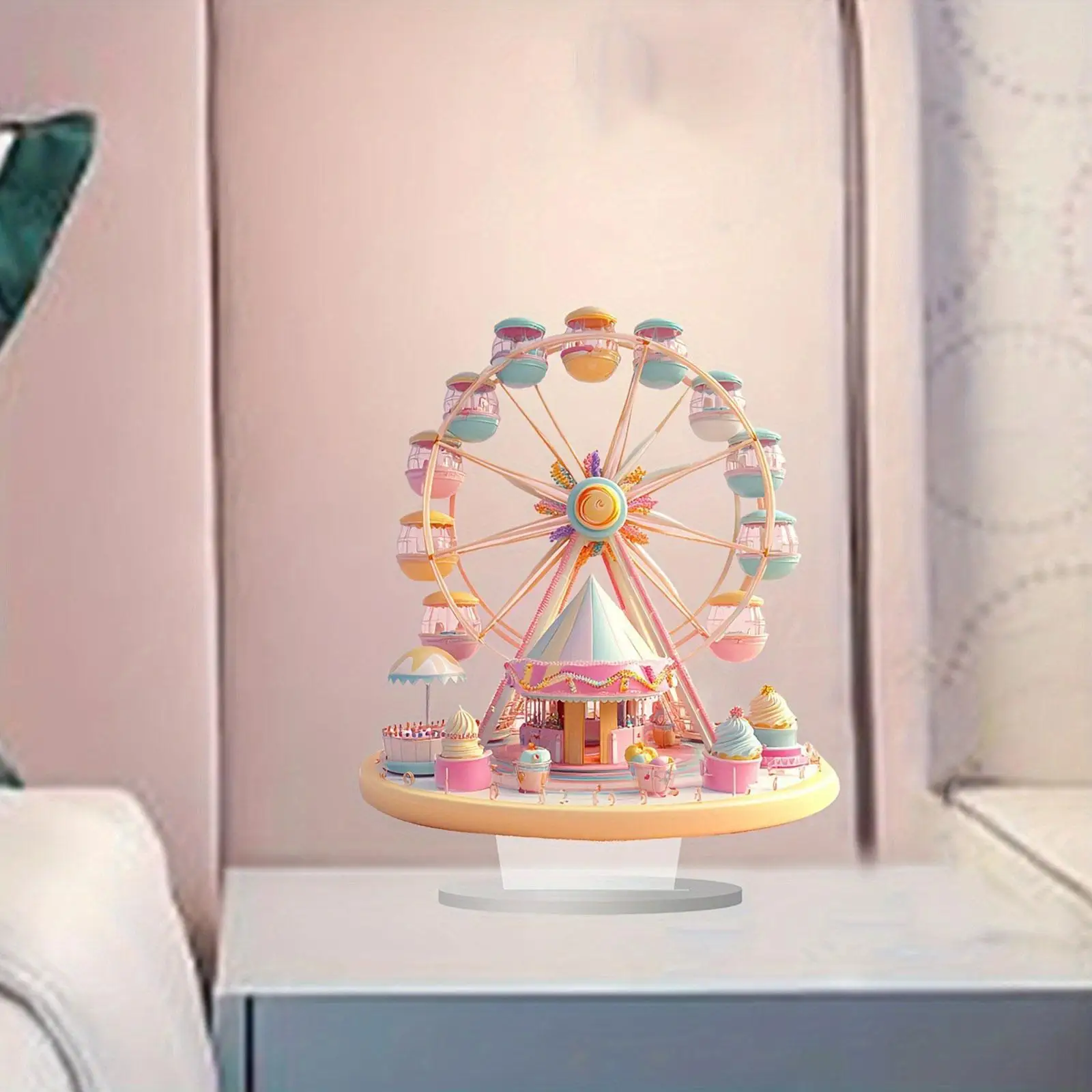 

Ferris Wheel Ice Cream Decoration Wheel Of Fortune Pink Romantic DIY Crafts for Holiday Home Party Tables Girls Birthday Gift