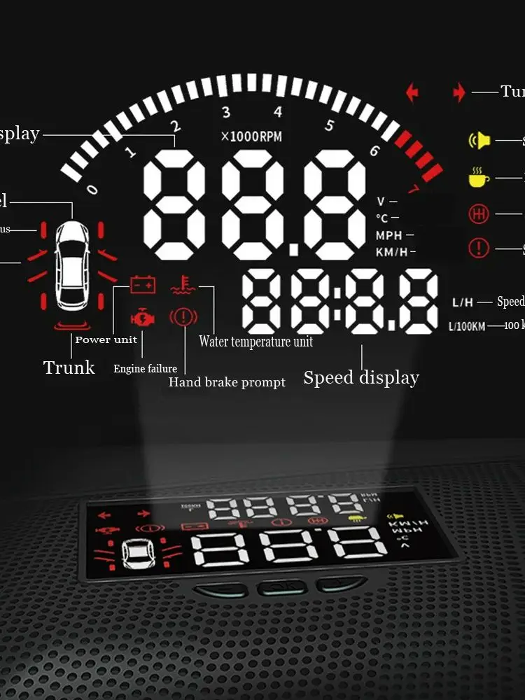 Auto Electronics Accessories HUD Head Up Display For Audi A6L 2019-2023 Customize Car Safe Driving Screen Speedometer Projector