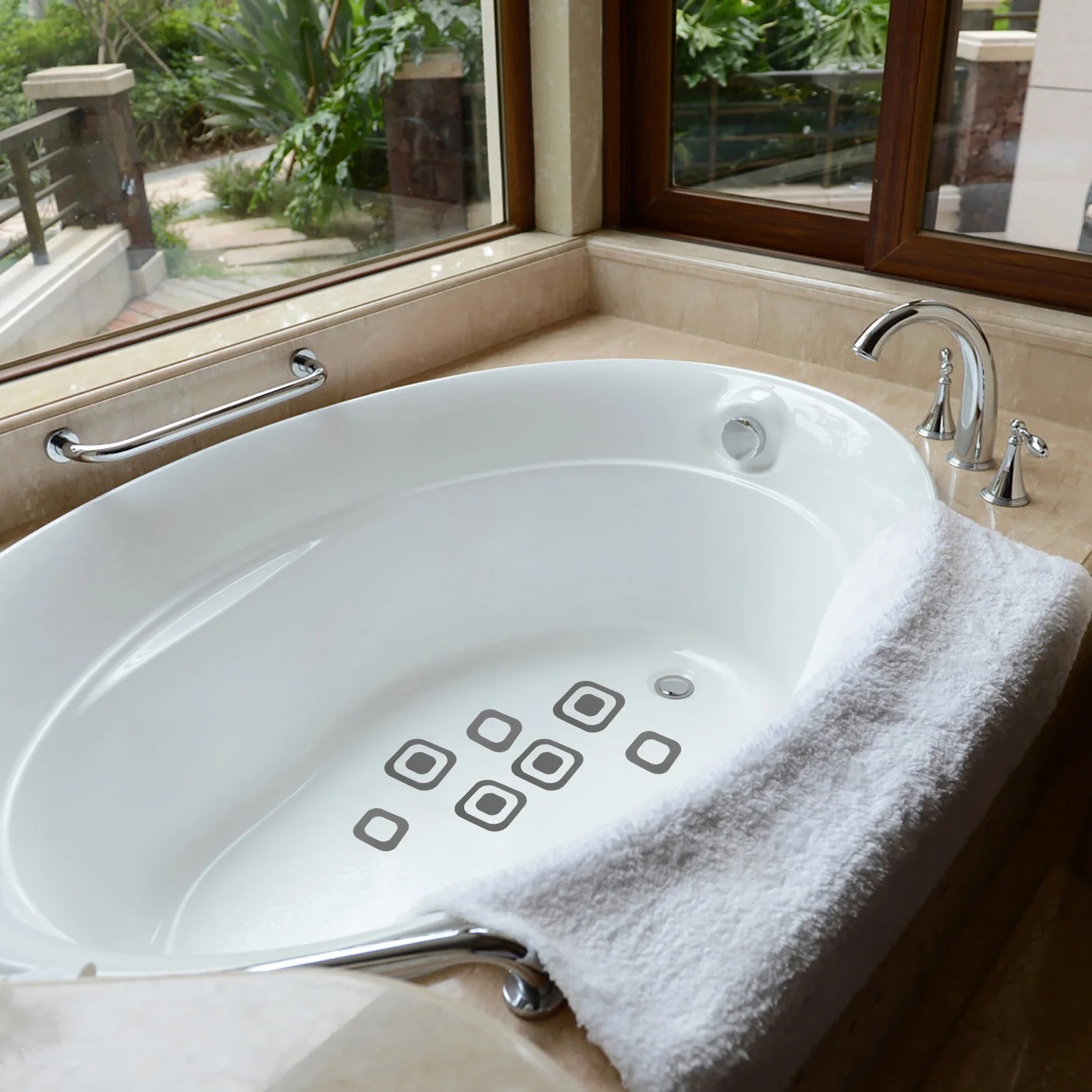 

20Pcs Square Bath Tub Stickers Waterproof Non-Slip Adhesive Safety Decals Shower Stair Grip Strips for Bathroom Bathtub