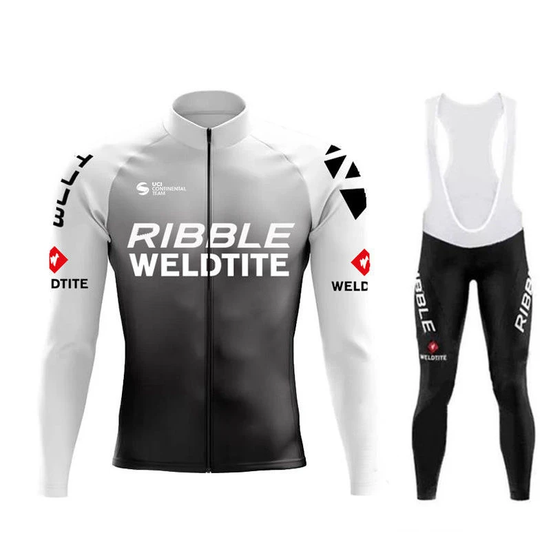 مضلع Weldtite Pro تنفس طويلة الأكمام الرجال الدراجات جيرسي مجموعة ملابس الدراجة الجبلية الخريف دراجة الملابس مايوه Ropa Ciclismo #4