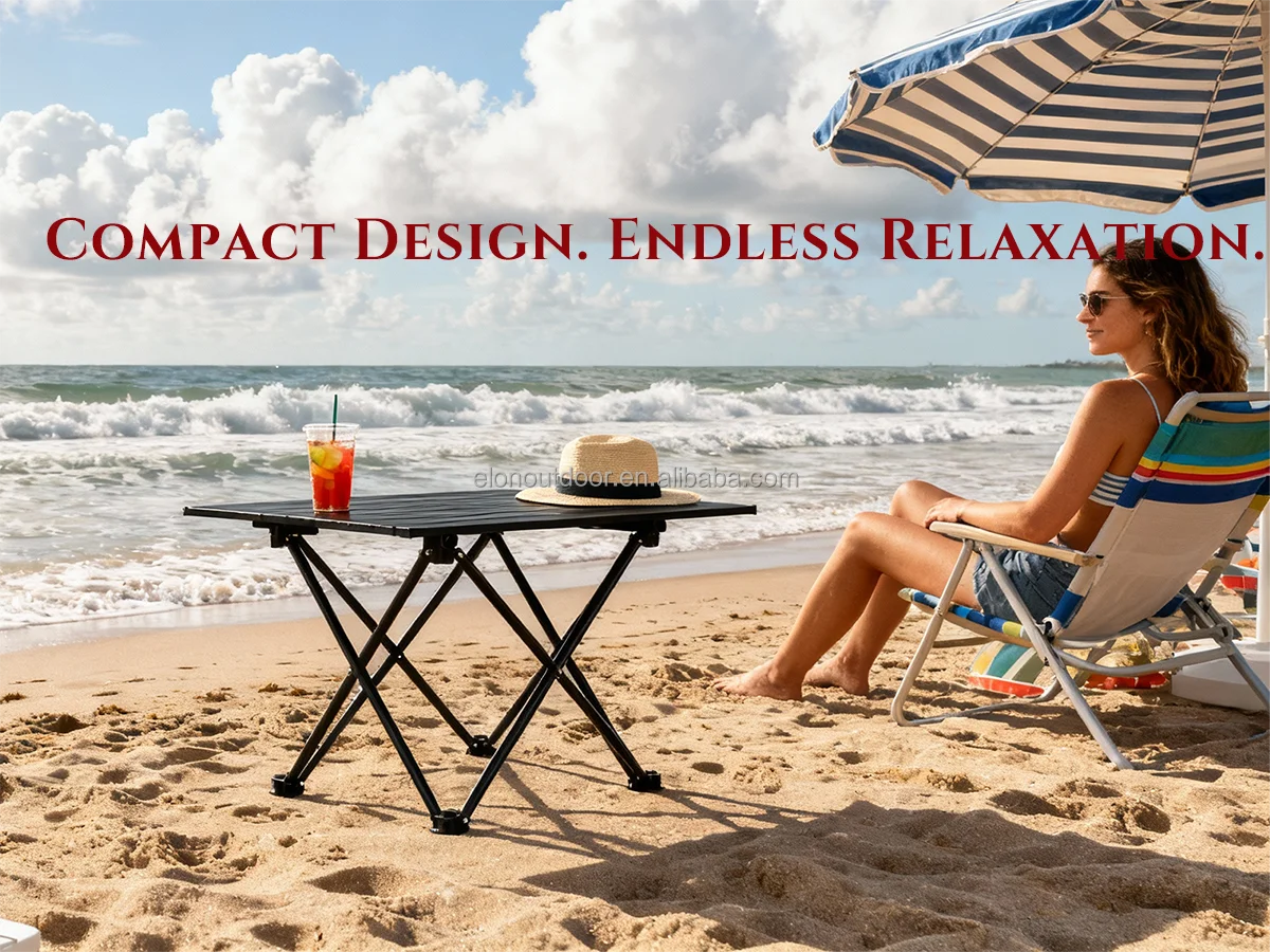 Portable Folding Camping Table Steel Lightweight Outdoor Picnic Desk Foldable Travel Table
